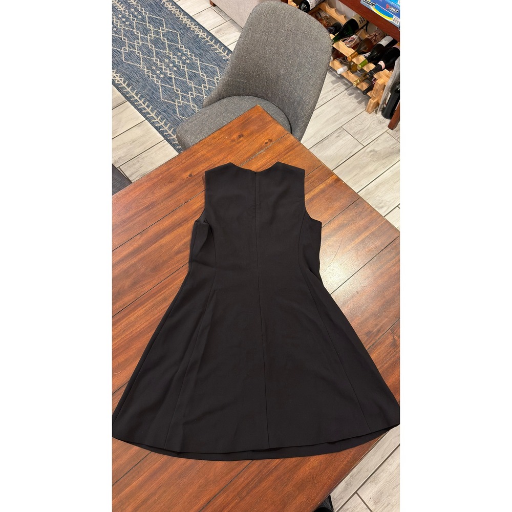 Theory Easy Flare Dress Black Admiral Crepe Sleeveless A-Line P0109603 Size 8 - Picture 10 of 16